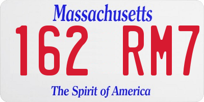 MA license plate 162RM7