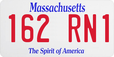 MA license plate 162RN1