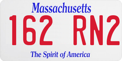 MA license plate 162RN2
