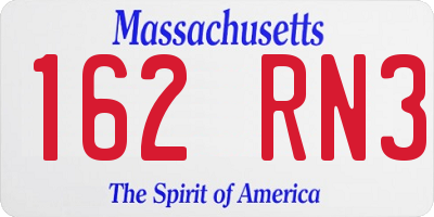 MA license plate 162RN3