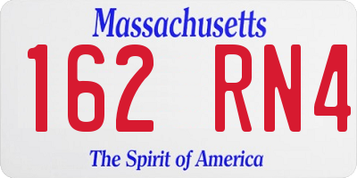 MA license plate 162RN4