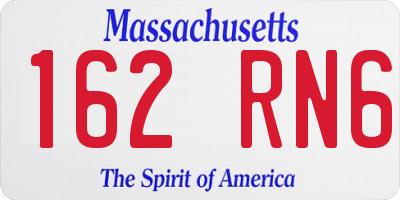 MA license plate 162RN6