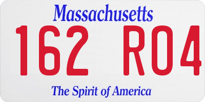 MA license plate 162RO4