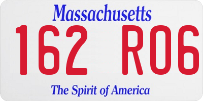 MA license plate 162RO6