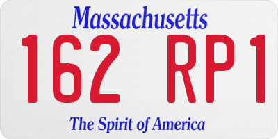 MA license plate 162RP1
