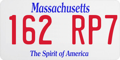 MA license plate 162RP7