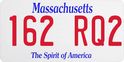 MA license plate 162RQ2