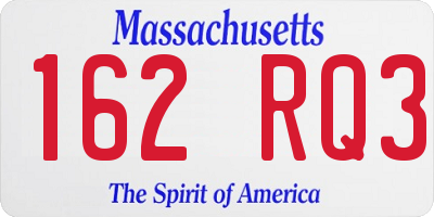 MA license plate 162RQ3