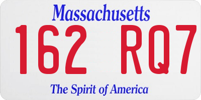 MA license plate 162RQ7
