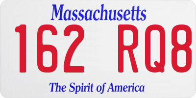 MA license plate 162RQ8