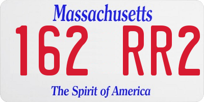 MA license plate 162RR2