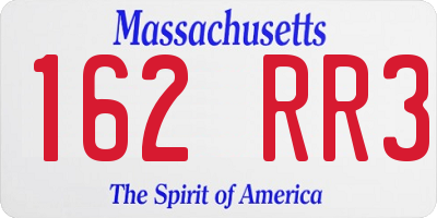 MA license plate 162RR3