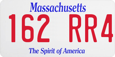 MA license plate 162RR4