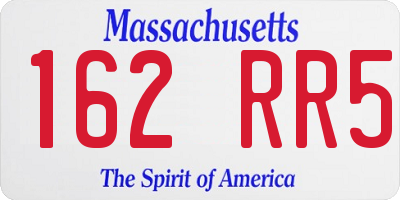 MA license plate 162RR5