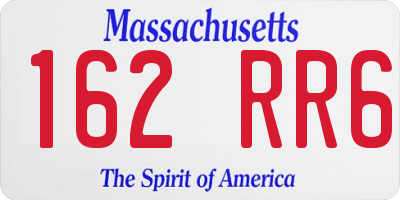MA license plate 162RR6