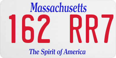 MA license plate 162RR7