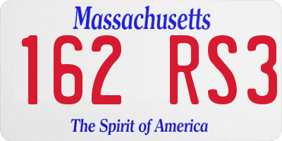 MA license plate 162RS3