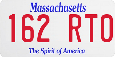 MA license plate 162RT0