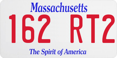 MA license plate 162RT2