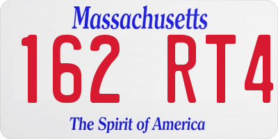 MA license plate 162RT4