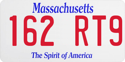 MA license plate 162RT9