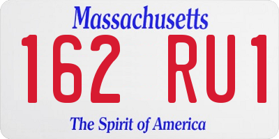 MA license plate 162RU1