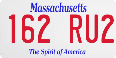 MA license plate 162RU2