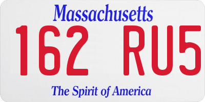 MA license plate 162RU5