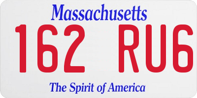 MA license plate 162RU6