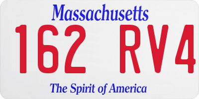 MA license plate 162RV4