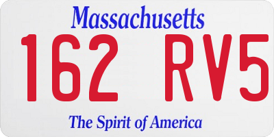 MA license plate 162RV5