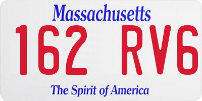 MA license plate 162RV6