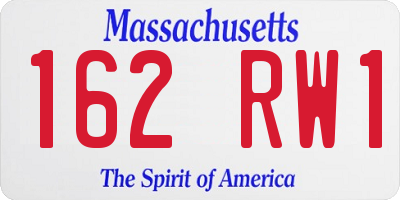 MA license plate 162RW1