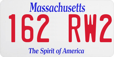 MA license plate 162RW2