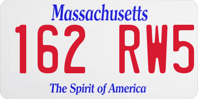 MA license plate 162RW5
