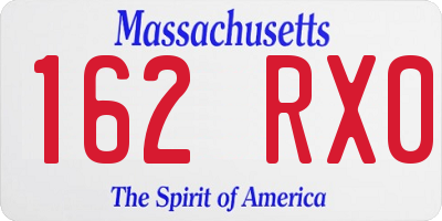 MA license plate 162RX0