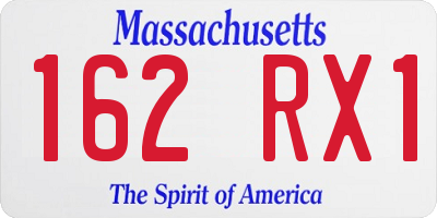 MA license plate 162RX1