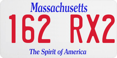 MA license plate 162RX2