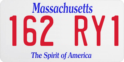 MA license plate 162RY1
