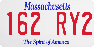 MA license plate 162RY2