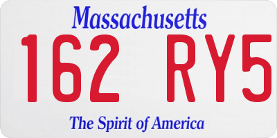 MA license plate 162RY5