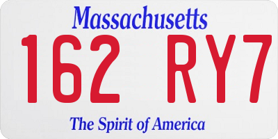 MA license plate 162RY7