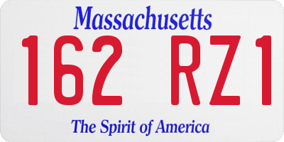 MA license plate 162RZ1