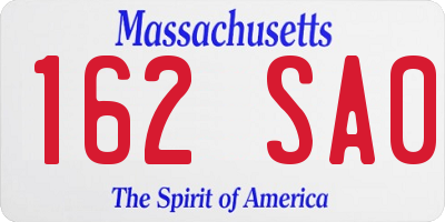 MA license plate 162SA0