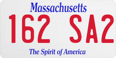 MA license plate 162SA2