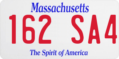 MA license plate 162SA4