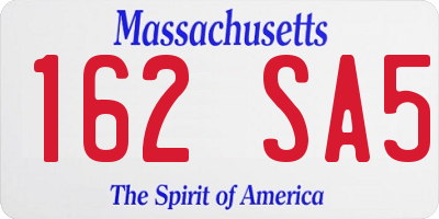 MA license plate 162SA5