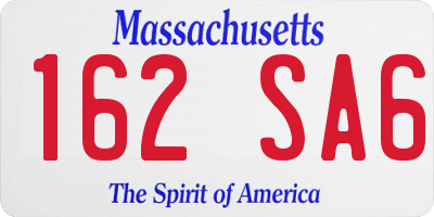 MA license plate 162SA6