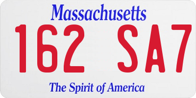 MA license plate 162SA7