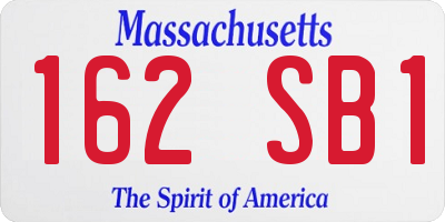 MA license plate 162SB1